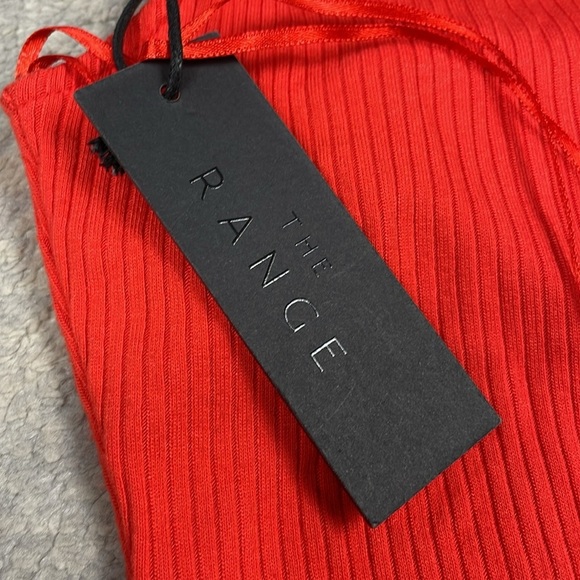 NWT The Range Alloy Rib Tied One Shoulder Tank Top Red Fuego Sz S - Picture 10 of 13